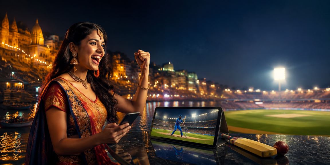 Evening cricket match with enthusiastic Indian fans